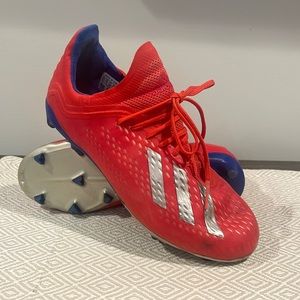 Adidas kids X18.1 FG Red Soccer Cleats Boys size 5